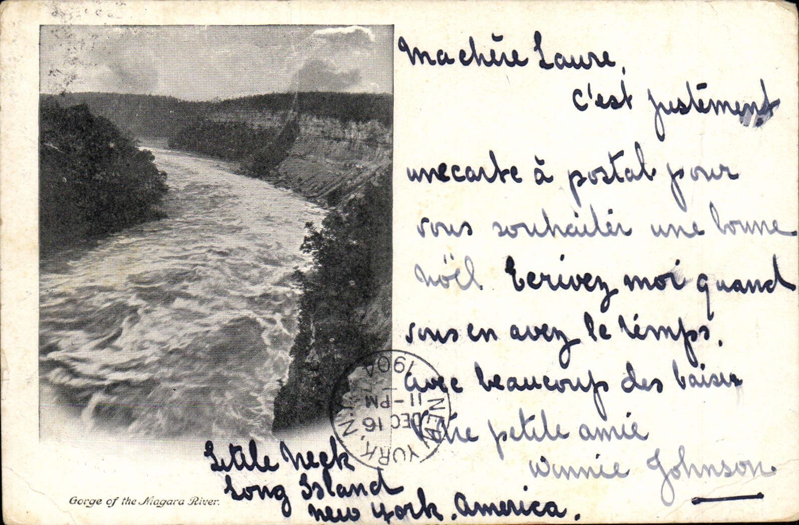 VINTAGE POSTCARD Niagara Falls Gorges the Niagara River off