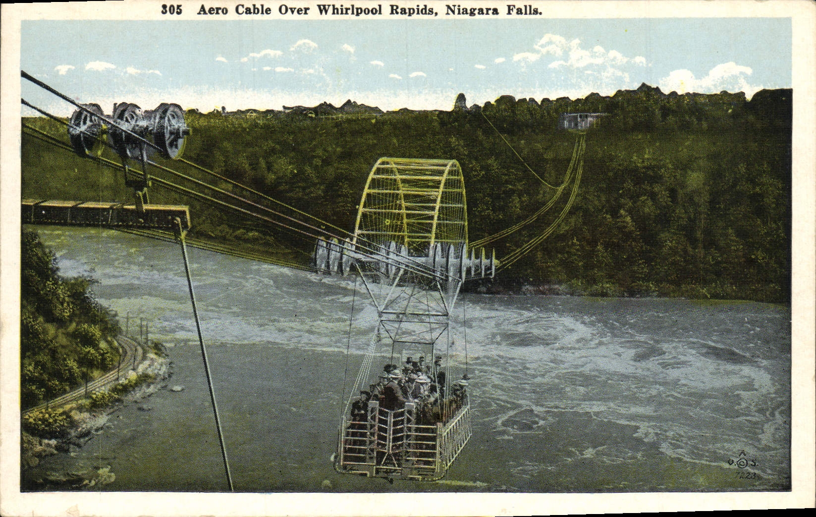 VINTAGE POSTCARD Aero Cables Over Whirlpool Rapids Niagara Falls