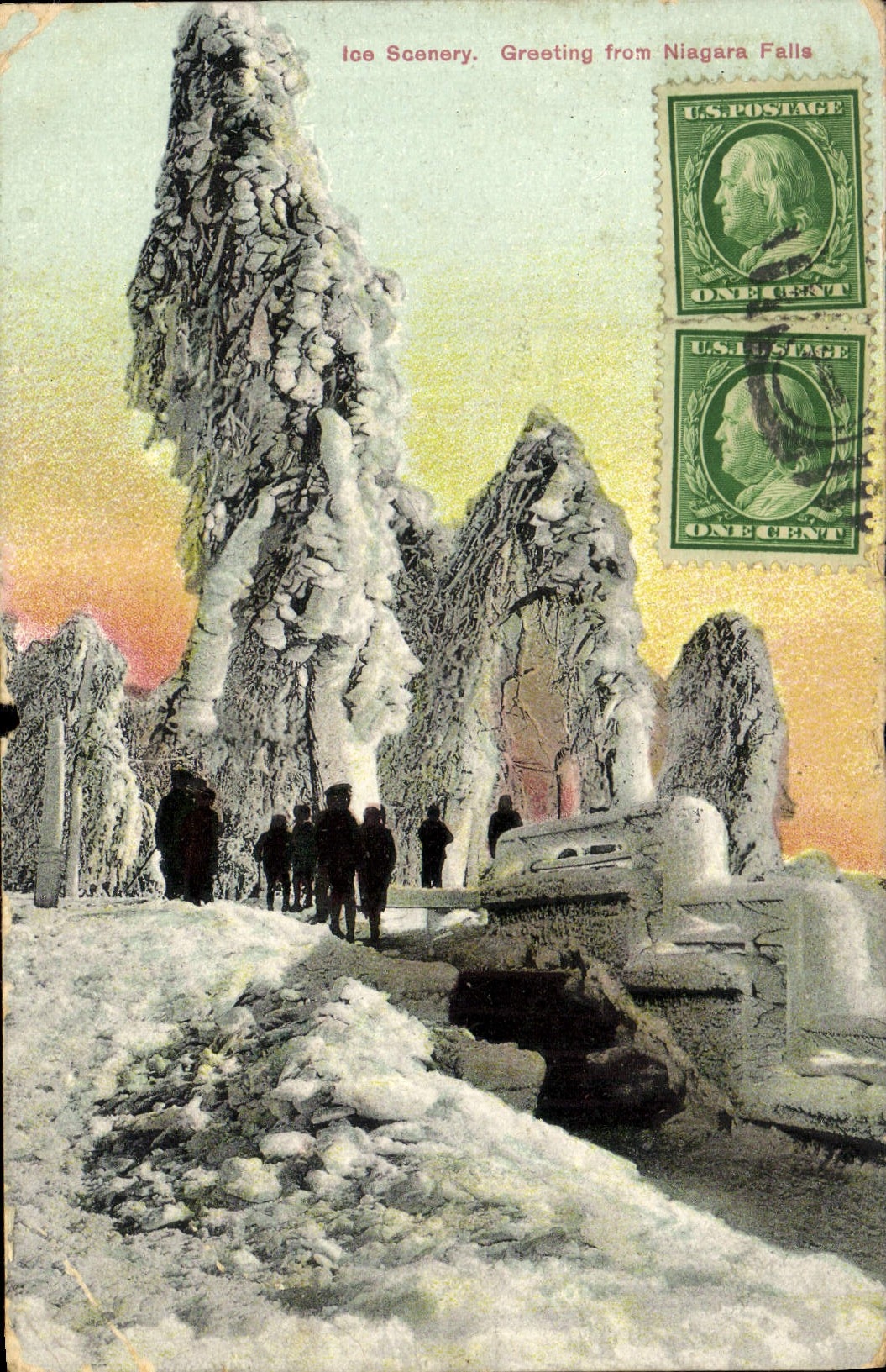 VINTAGE POSTCARD Niagara Falls Scenery Greeting from Niagara Falls