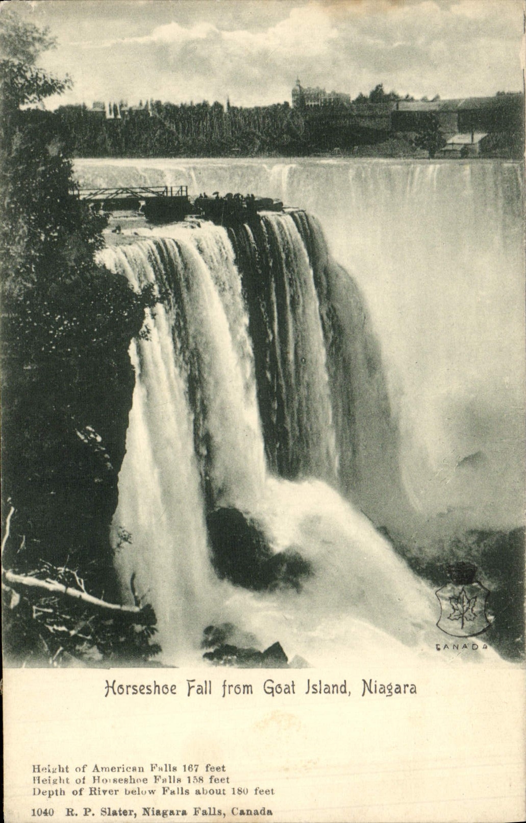VINTAGE POSTCARD Horseshoe Fall From Goat Island Niagara Falls
