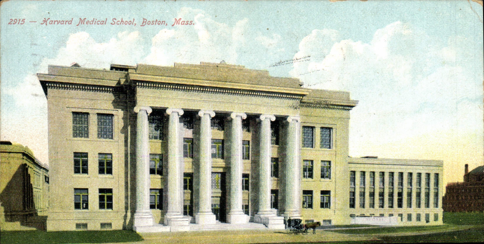 VINTAGE POSTCARD Medical Harvard School Boston Farmhouse