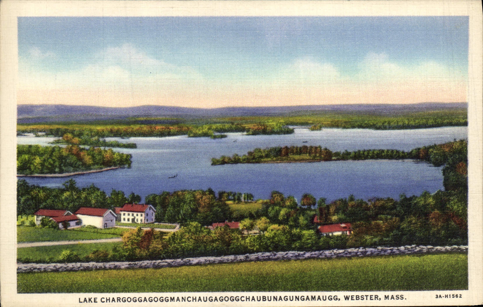 VINTAGE POSTCARD Lake ChargoggagoggmanchaugaWebster Farmhouse