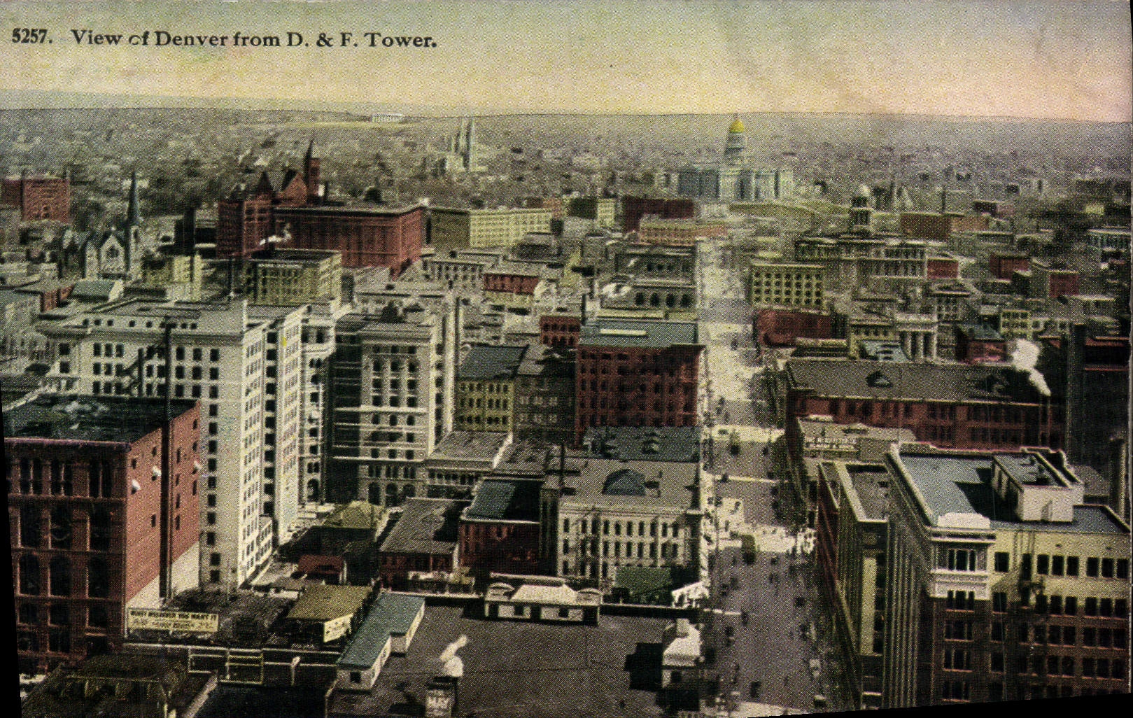 VINTAGE POSTCARD View off Denver from D& F Tower