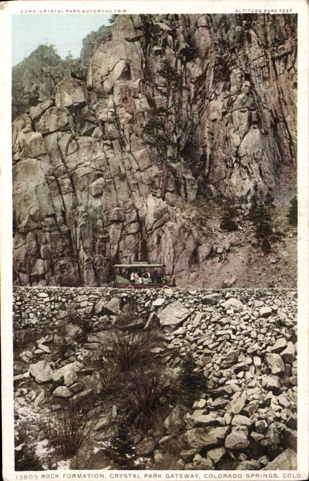 Entrada Colorado Springs del parque del gancho de la formación del rock-and-roll de la POSTAL de la VENDIMIA