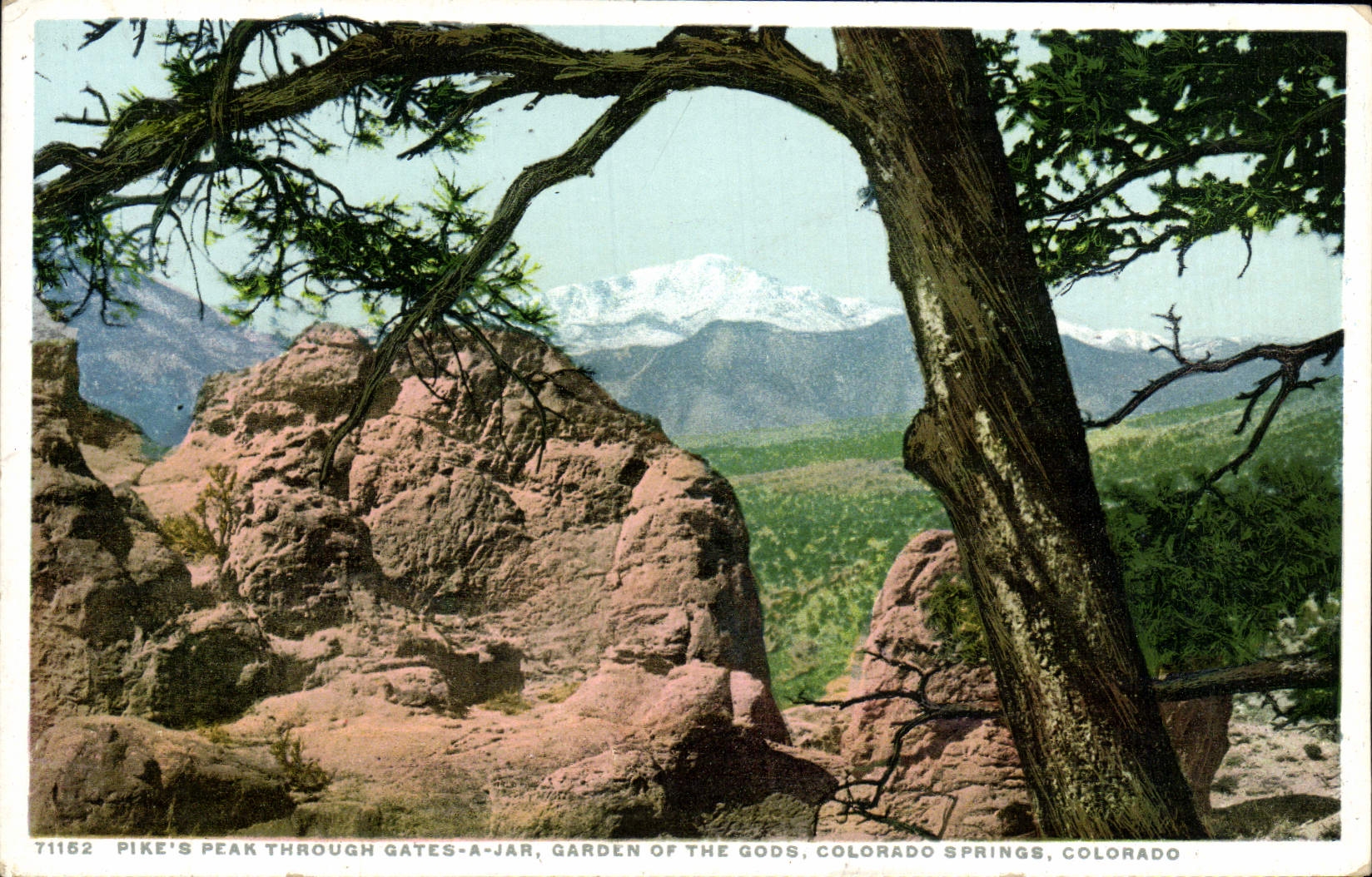 Pico de Colorado Pike S de la POSTAL de la VENDIMIA a través del jardín de los escombros de dioses Colorado Springs