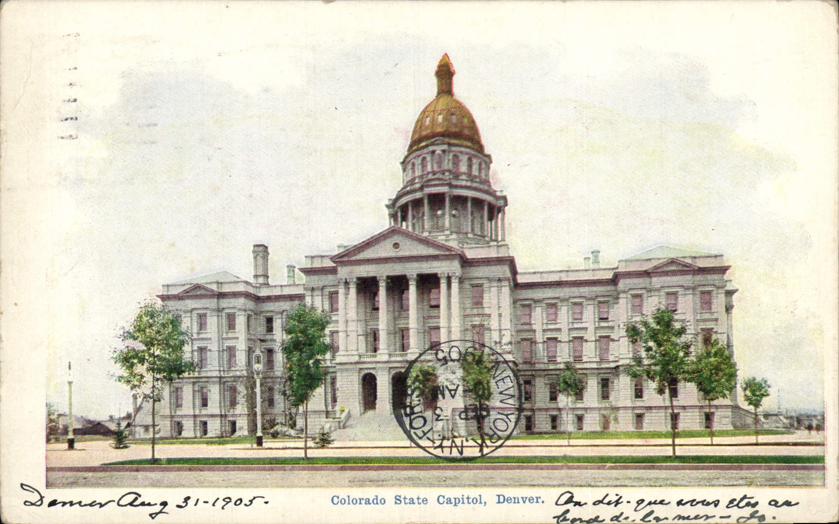 Capital del Estado de Colorado de la POSTAL de la VENDIMIA Denver