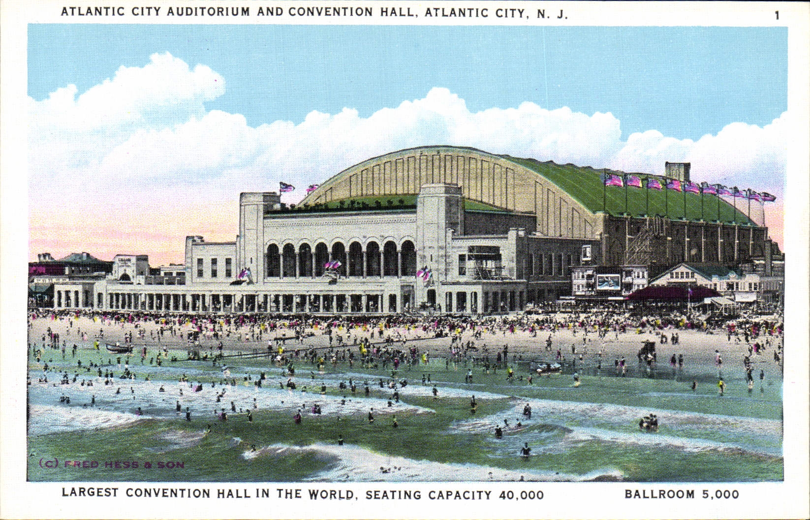 VINTAGE POSTCARD Atlantic City Auditorium and Convention Hall