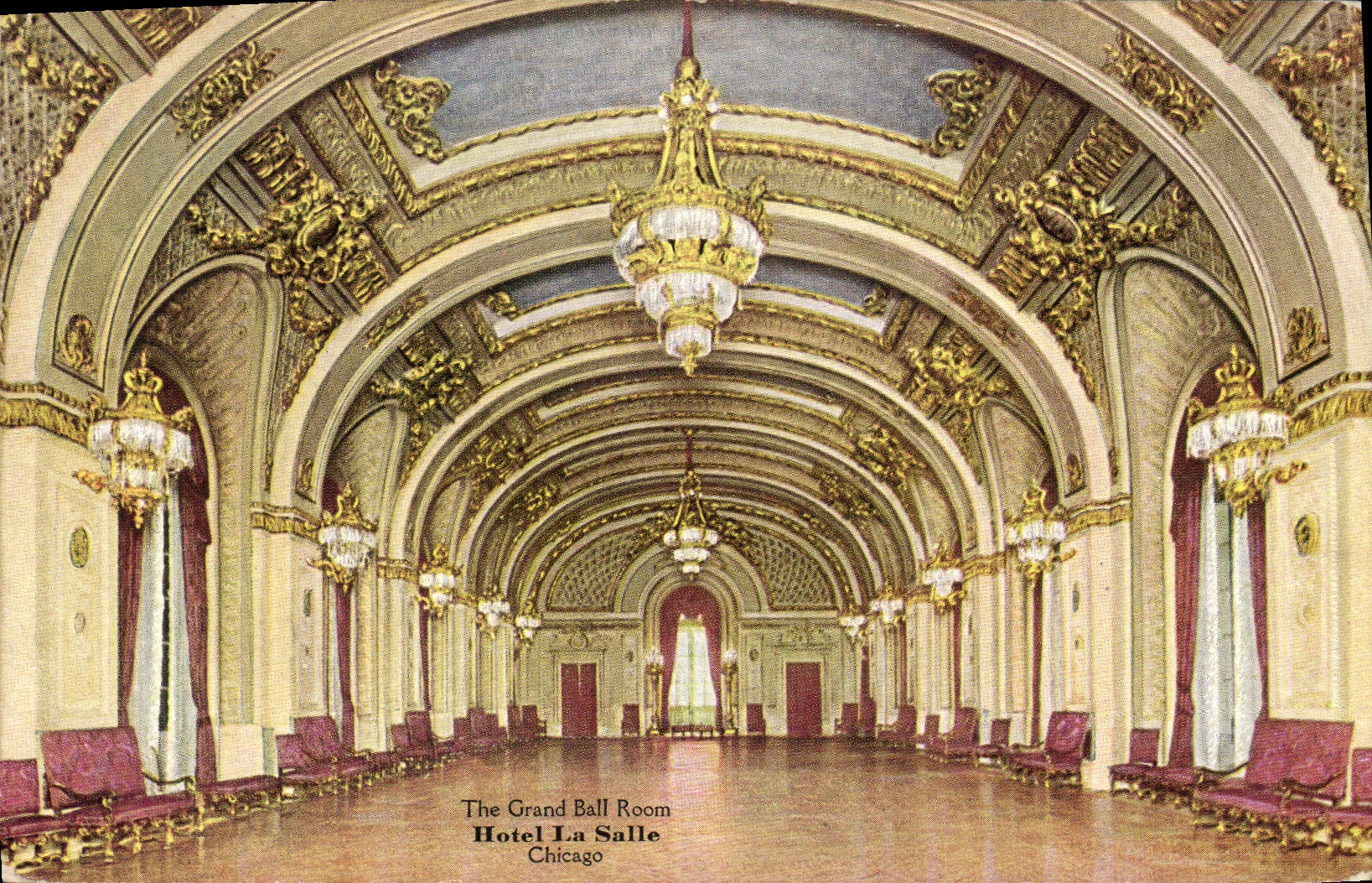VINTAGE POSTCARD Chicago The Great Ball Room Hotel the Room