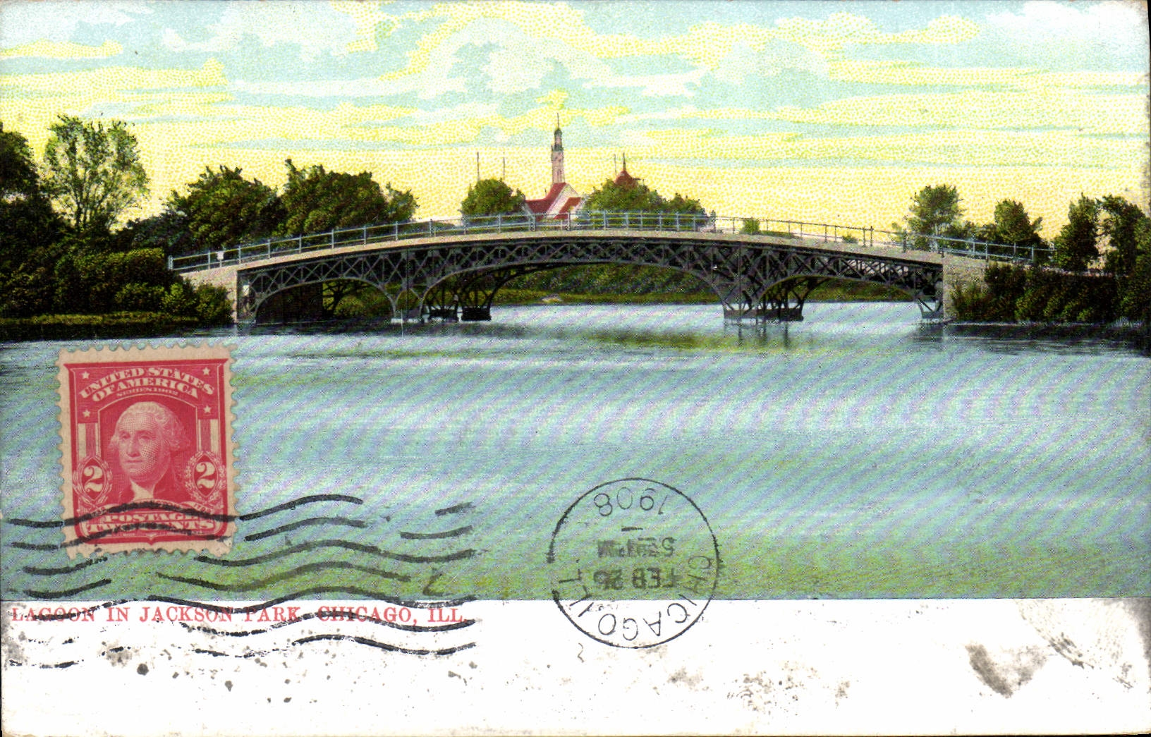 VINTAGE POSTCARD Chicago Lagoon In Jackson Park