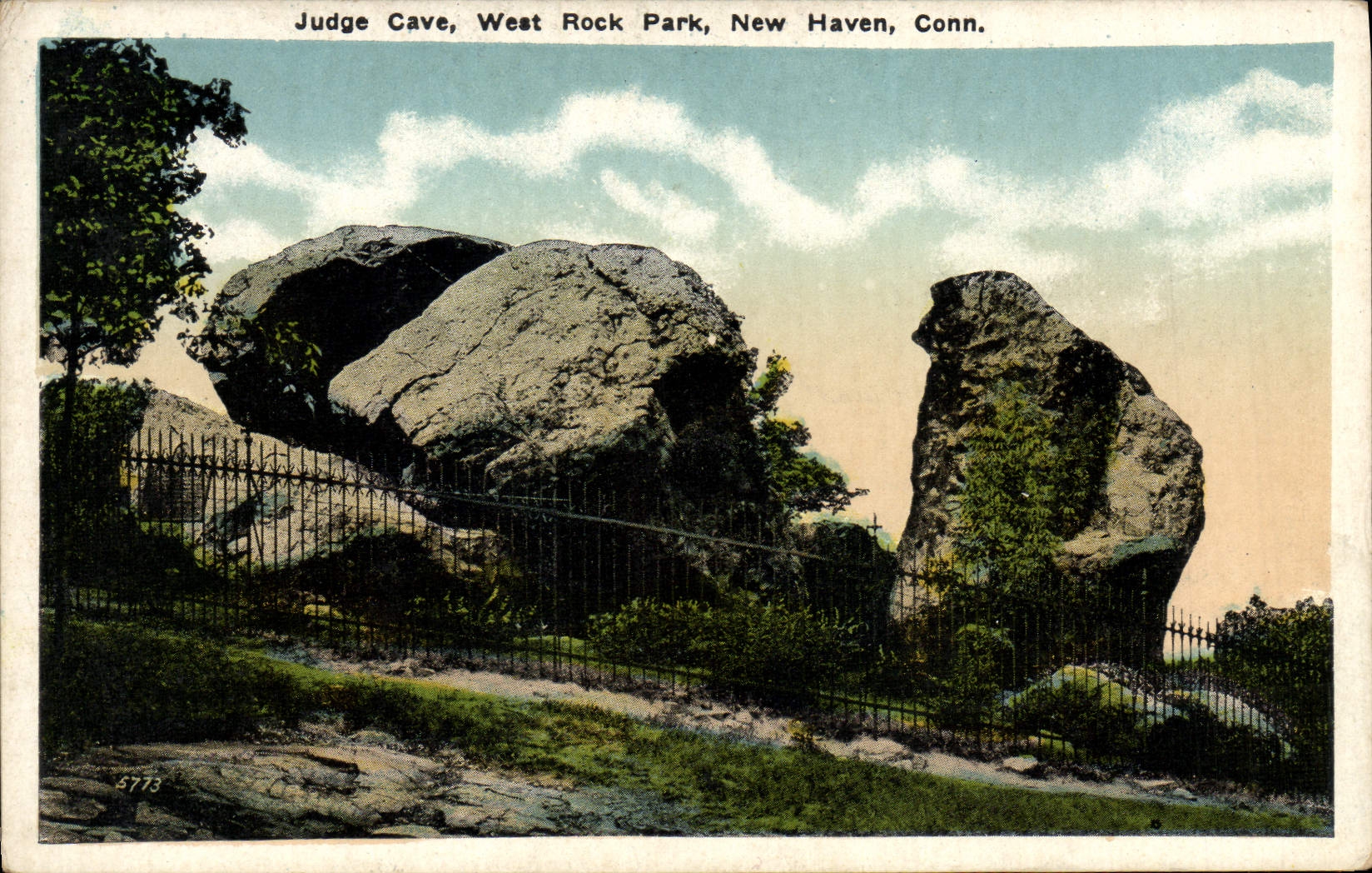 La POSTAL Hudge de la VENDIMIA mina las conec del oeste de New Haven del parque de la roca