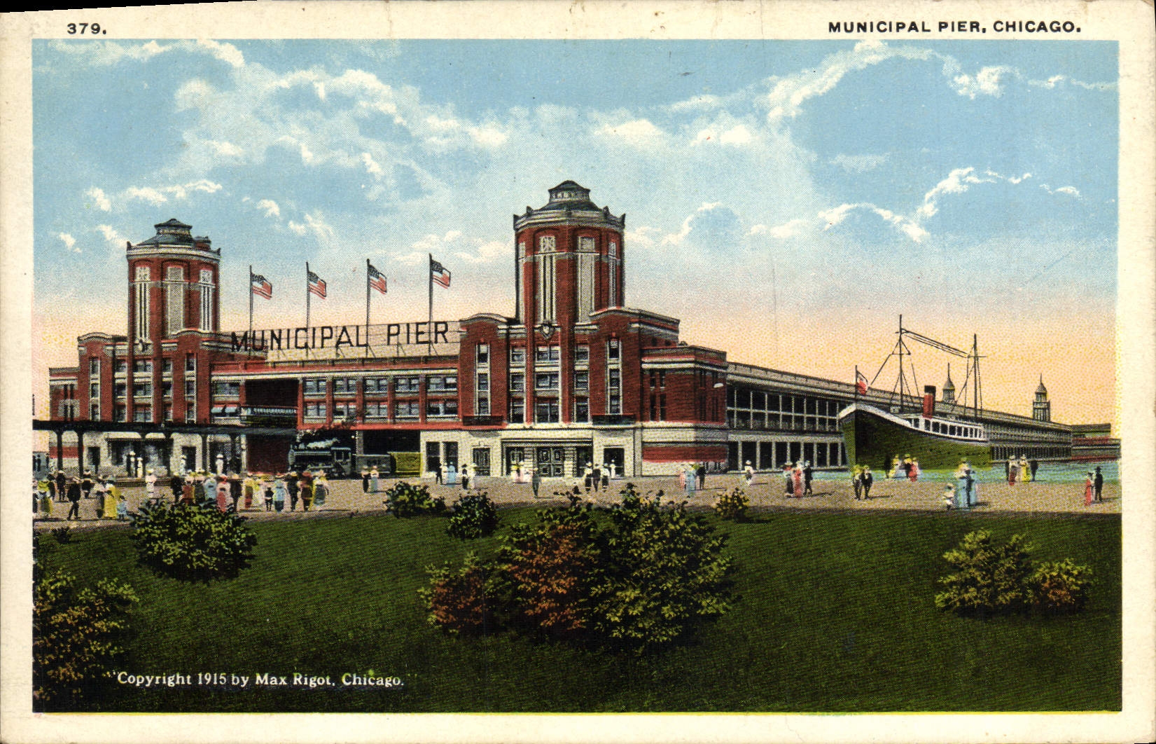 VINTAGE POSTCARD Municipal Chicago Pier