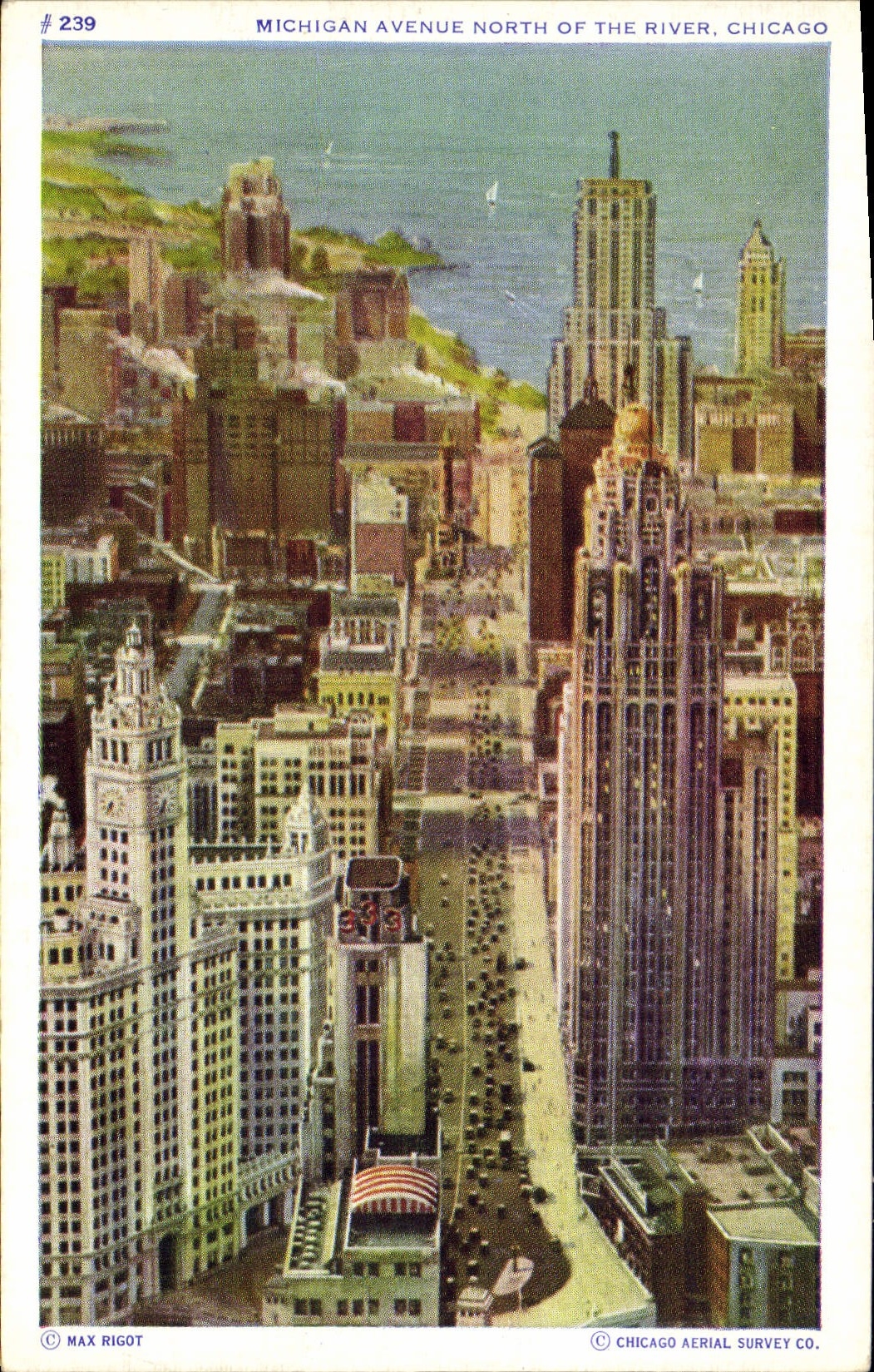 VINTAGE POSTCARD Chicago Michigan North Avenue off to rivet