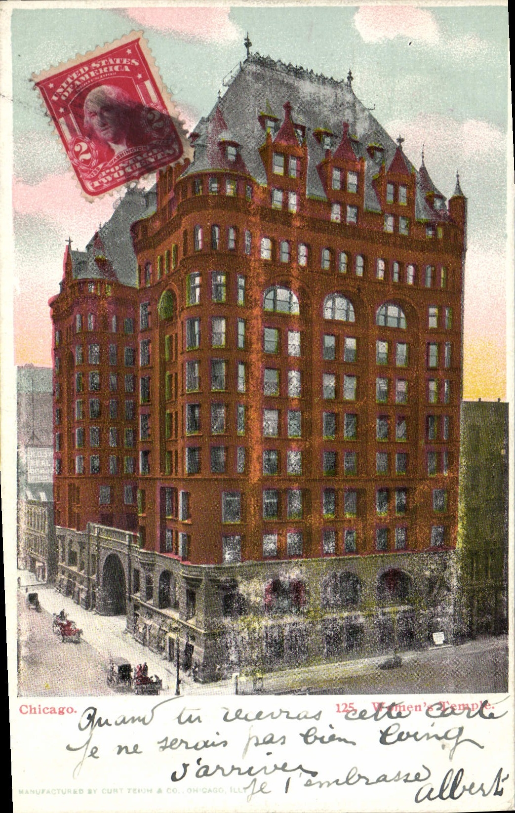 VINTAGE POSTCARD Chicago Women' S temple