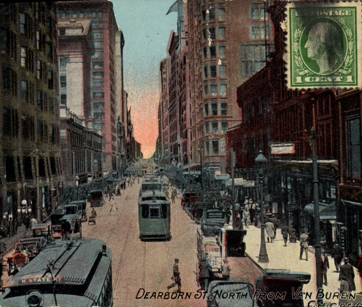 CPA Chicago Dearborn St North From Van Buren Tramway