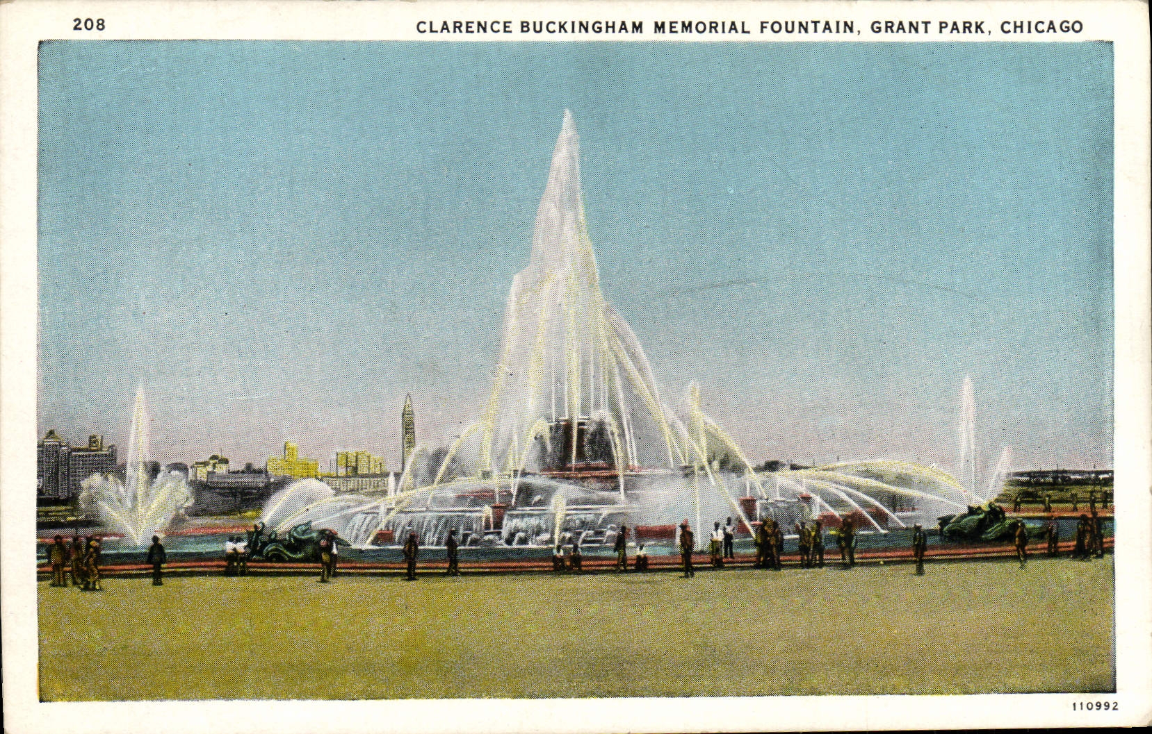 VINTAGE POSTCARD Clarence Buckingham Memorial Fountain Grant Park Chicago