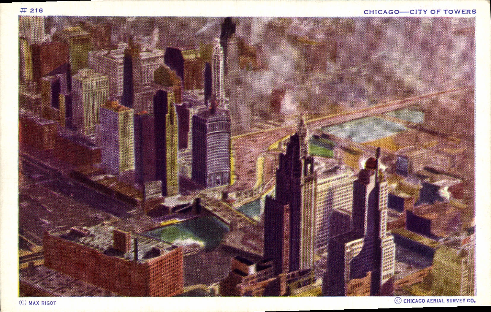 VINTAGE POSTCARD Chicago City off Towers