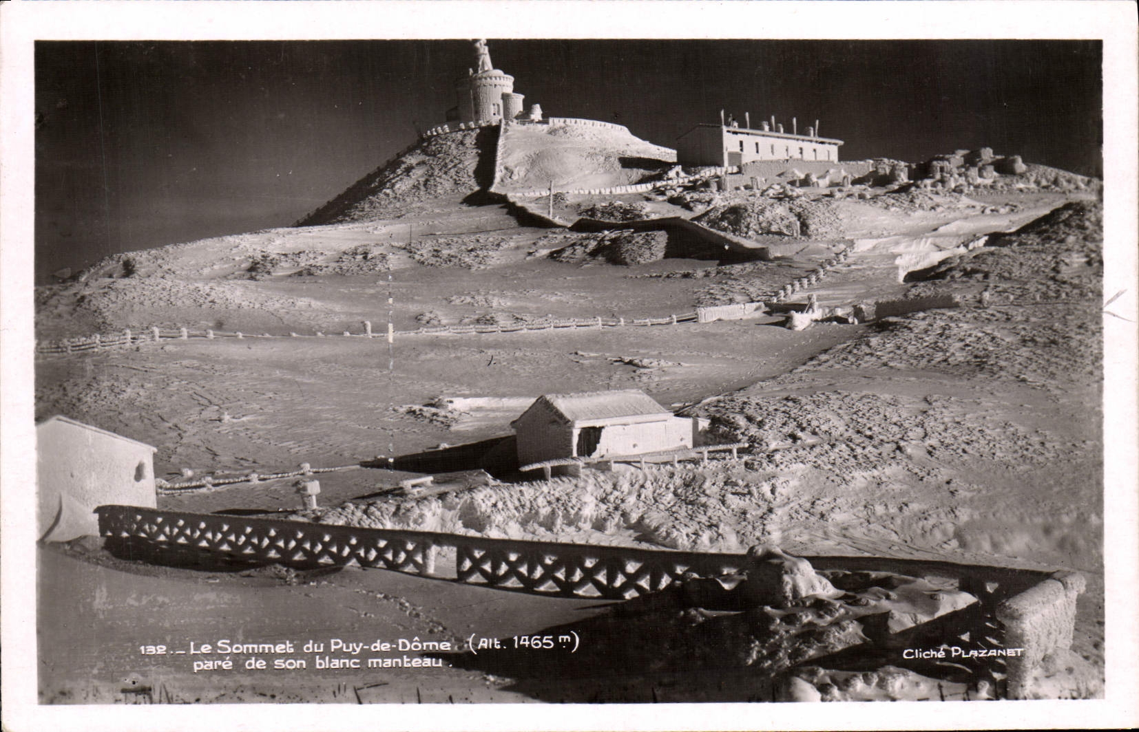 VINTAGE POSTCARD the Summit of Puy de Dome Avoids of its White coat