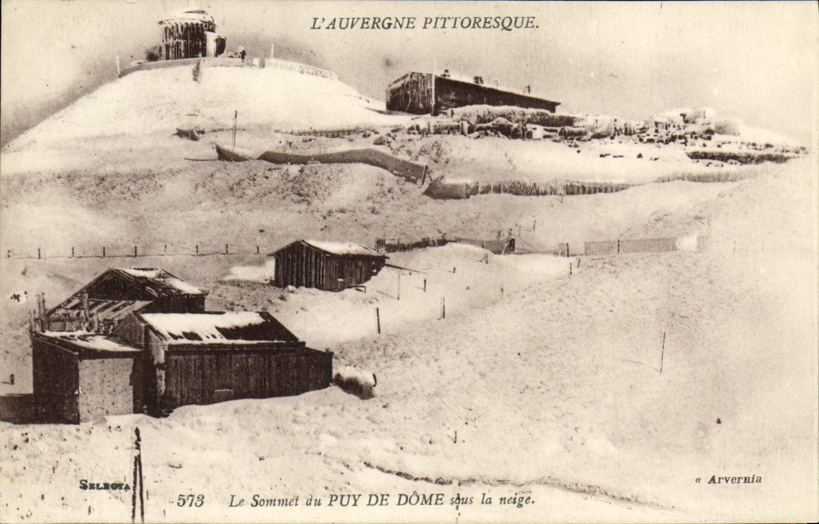VINTAGE POSTCARD Picturesque Auvergne the top of Puy de Dome