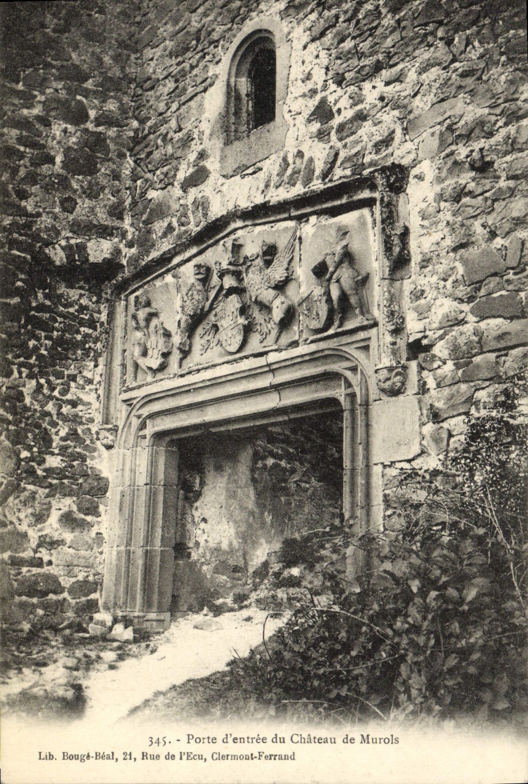 VINTAGE POSTCARD Main door of the Castle of Murols