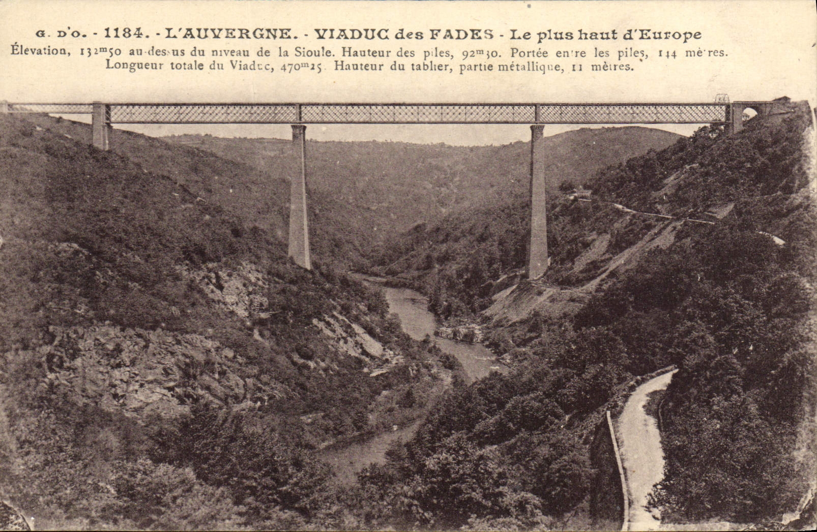VINTAGE POSTCARD Auvergne Viaduct of the Insipid ones