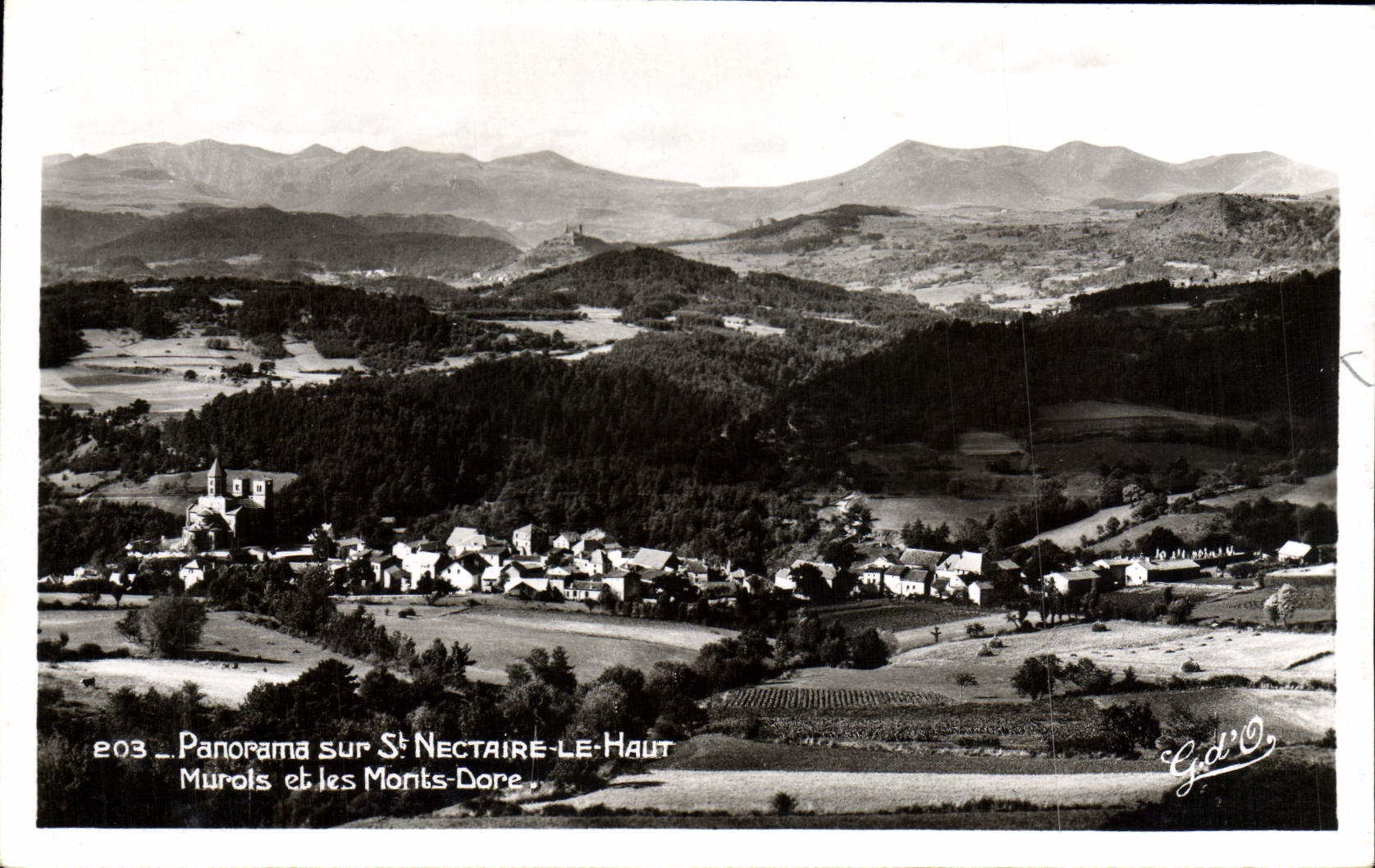 VINTAGE POSTCARD Panorama on St Nectary Haur Murols and the Mounts Gilds