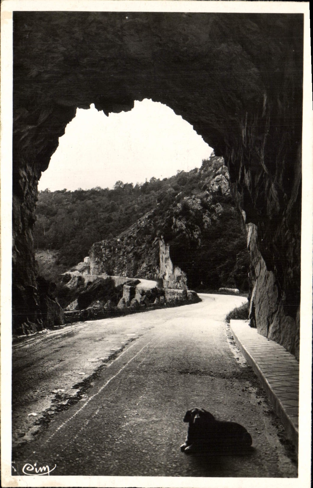 VINTAGE POSTCARD Valley of Sioule Falls of Chouvigny the Tunnel