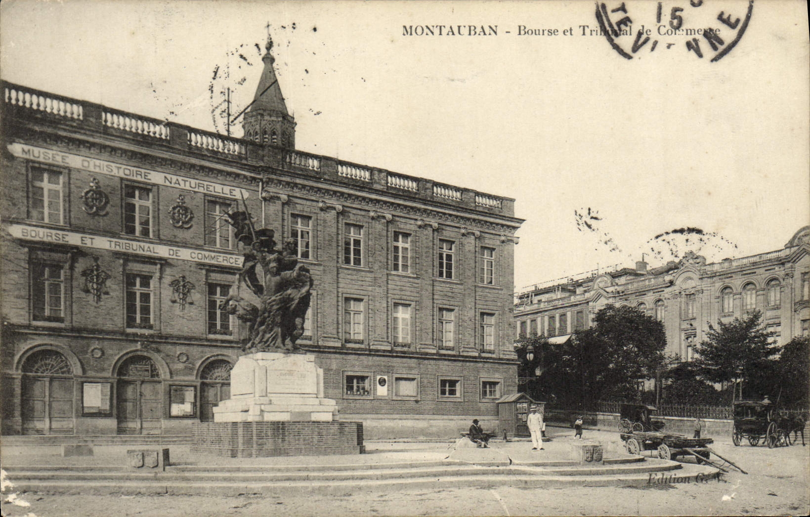 VINTAGE POSTCARD Montauban Stock Exchange and the bankruptcy court