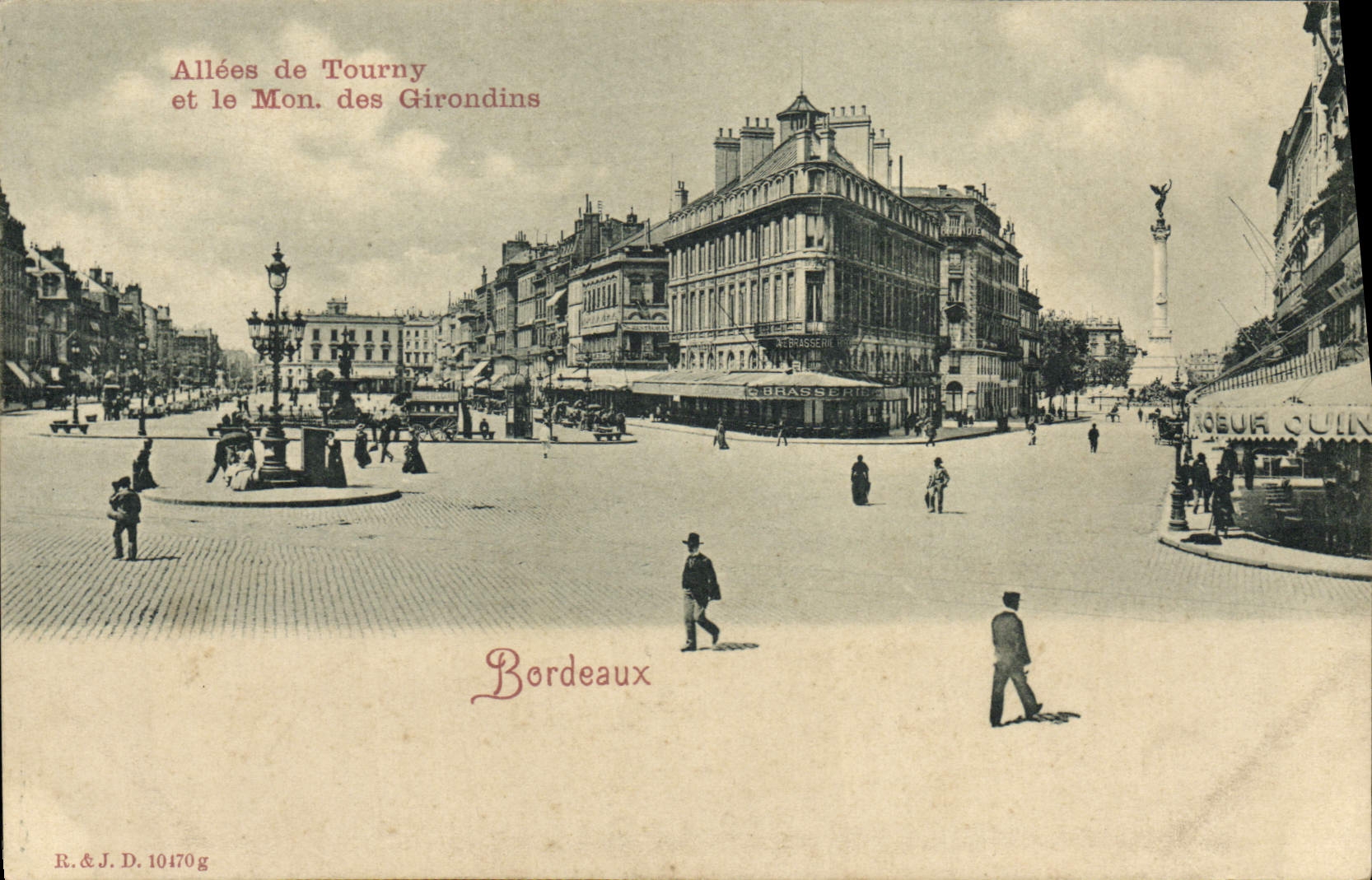 VINTAGE POSTCARD Bordeaux Gone of Tourny and the Monument of the Of Gironde ones