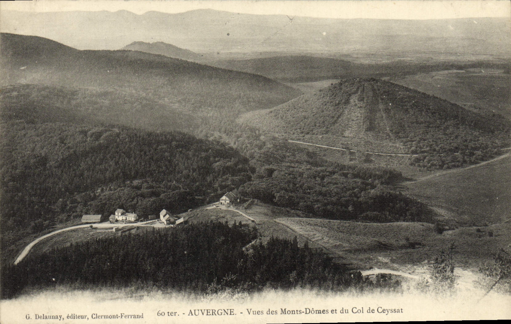 VINTAGE POSTCARD Auvergne Seen of the Mounts Domes and the Collar of Ceyssat