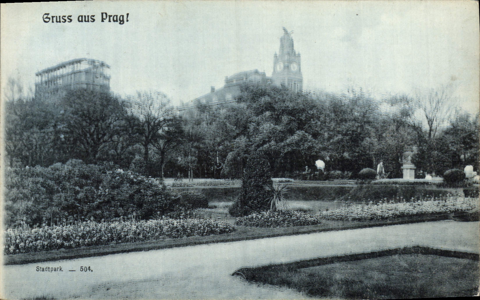 VINTAGE POSTCARD Gruss and Prag