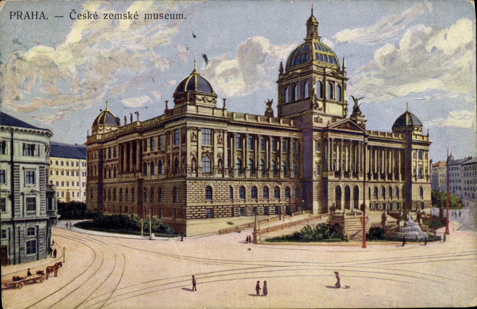 VINTAGE POSTCARD Praha Ceske zemske museum