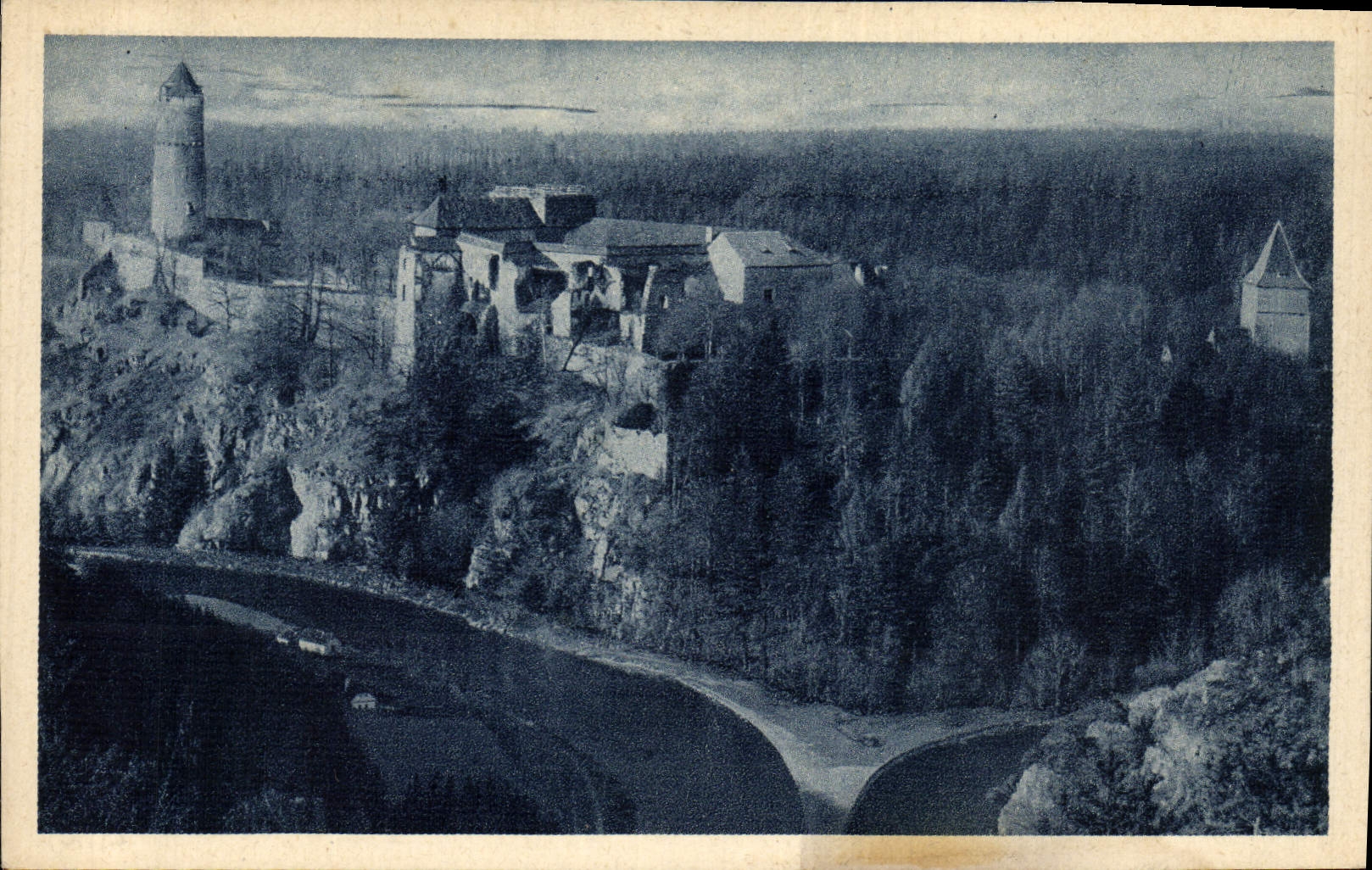 CPA Hrad Zvfkov Stok Vitavy S Otavou