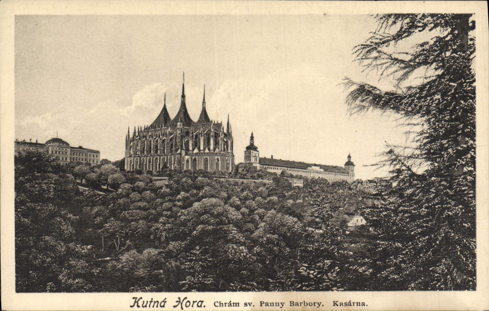 POSTAL Kutna Hora Chram SV Panny Barbory Kasarna de la VENDIMIA