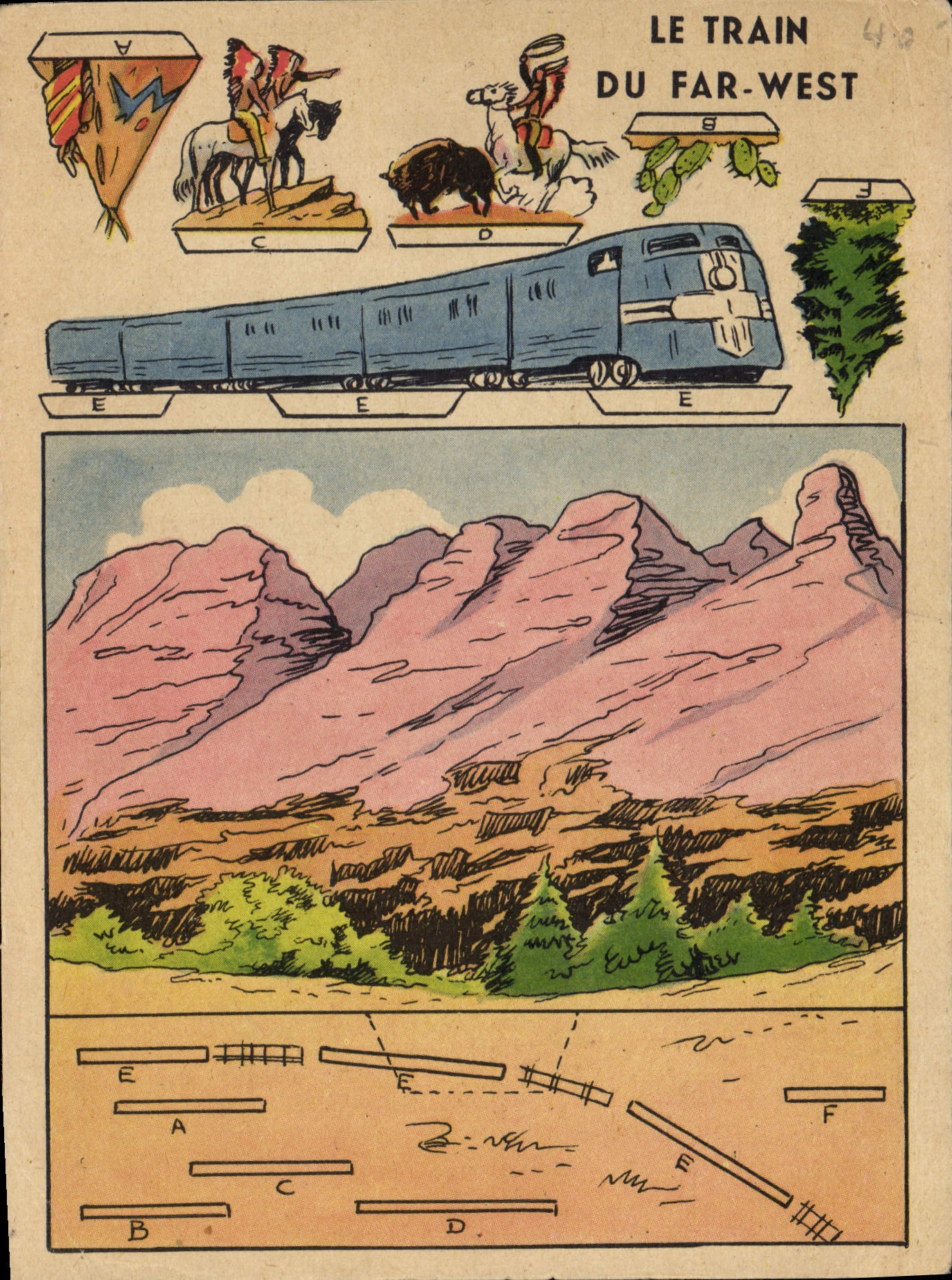 VINTAGE POSTCARD the Train Of Far West