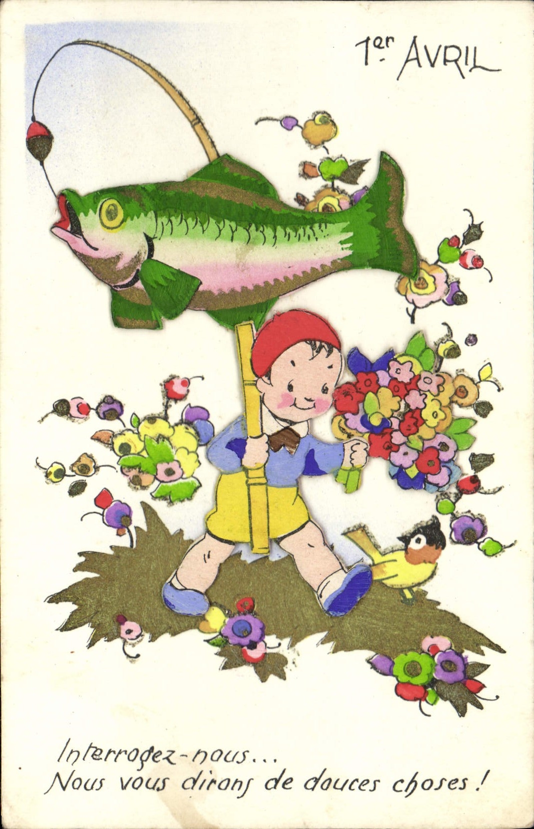 VINTAGE POSTCARD Interrogez We Will tell ourselves You Soft Poisson Things