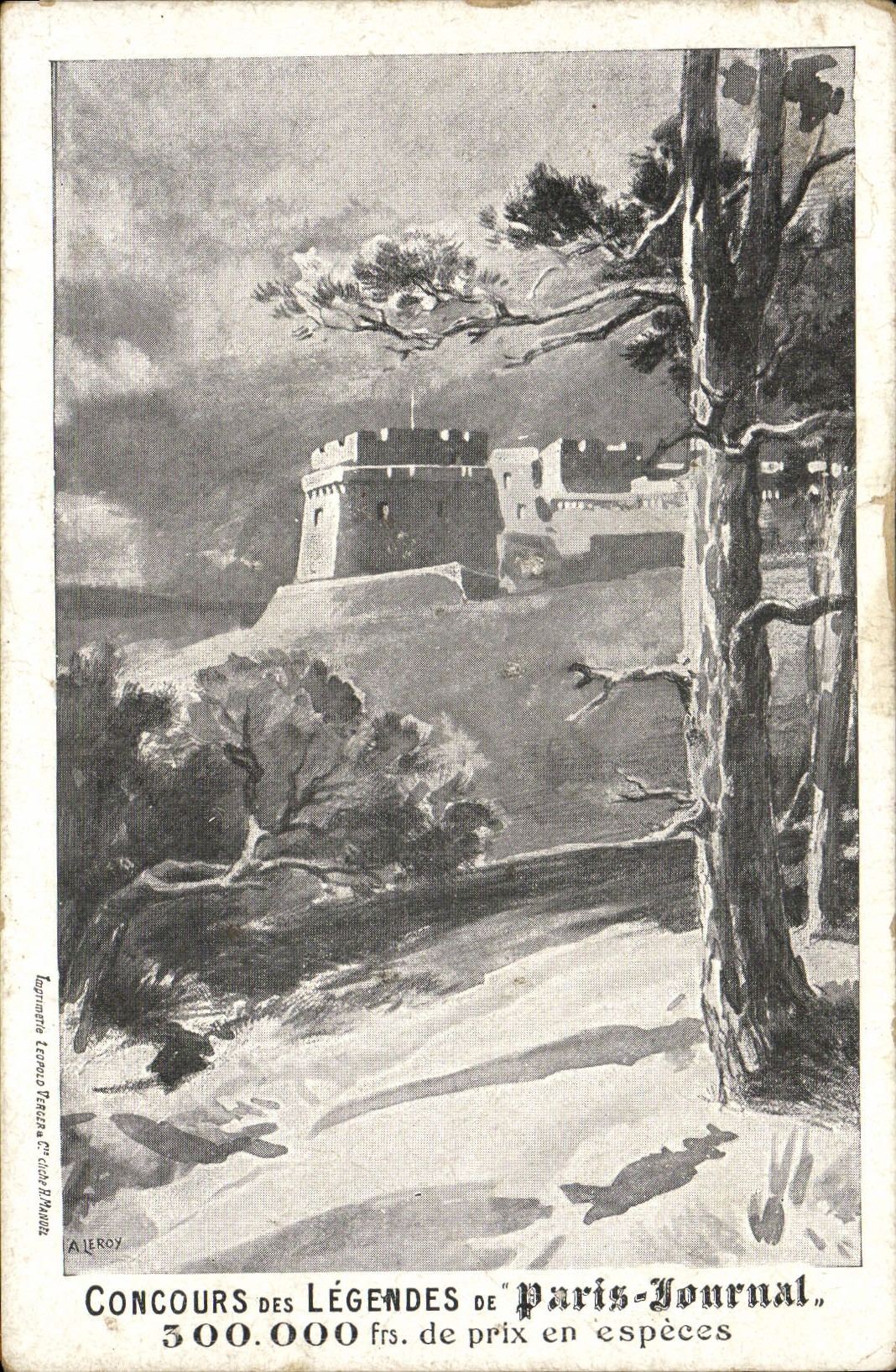 VINTAGE POSTCARD Contest Of the Legends Of Paris Newspaper 300 00 frs Of Price In cash