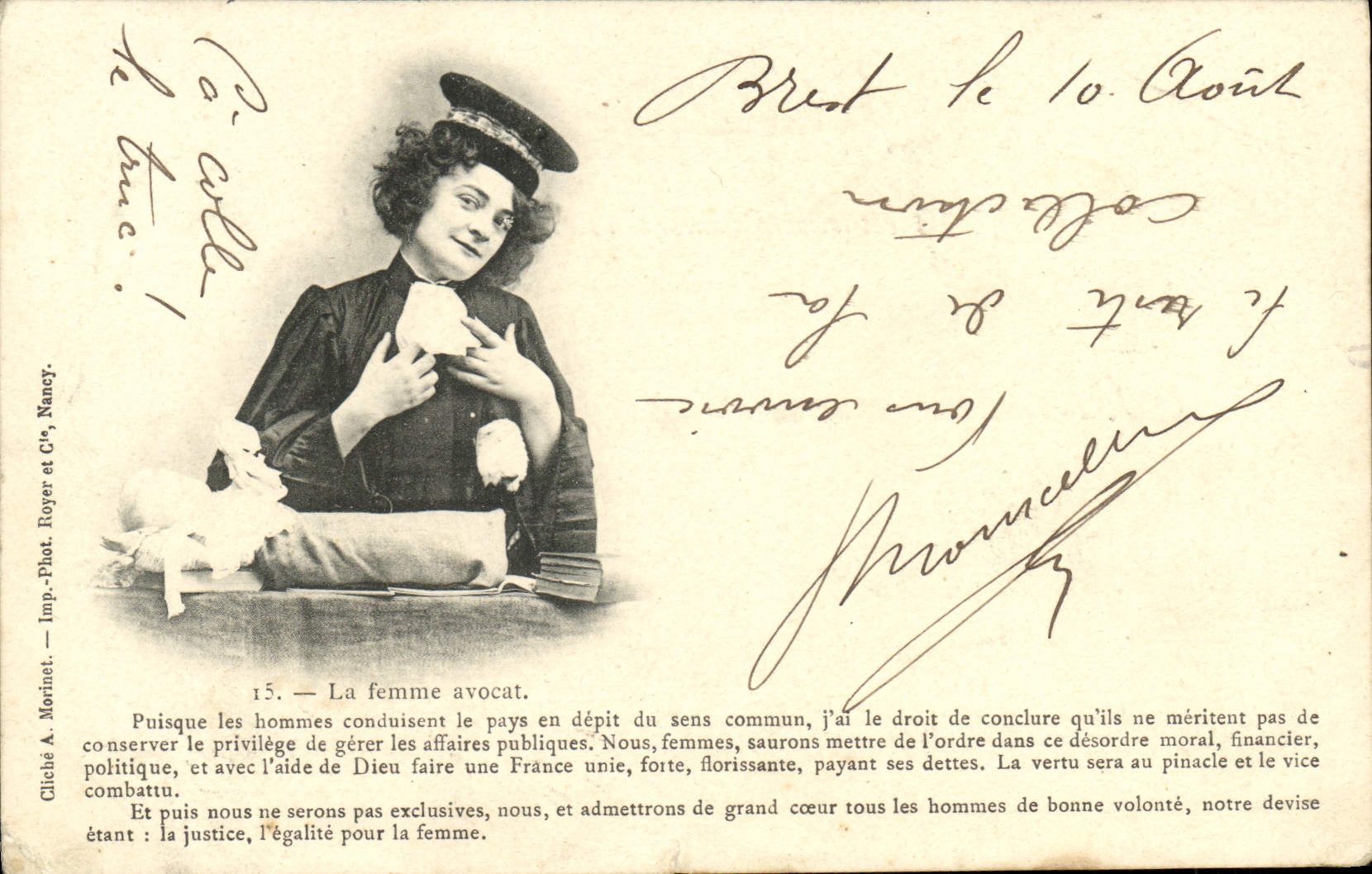 VINTAGE POSTCARD the Woman Lawyer Since the Men Lead the Country In spite of the Common Sens Judges Justice
