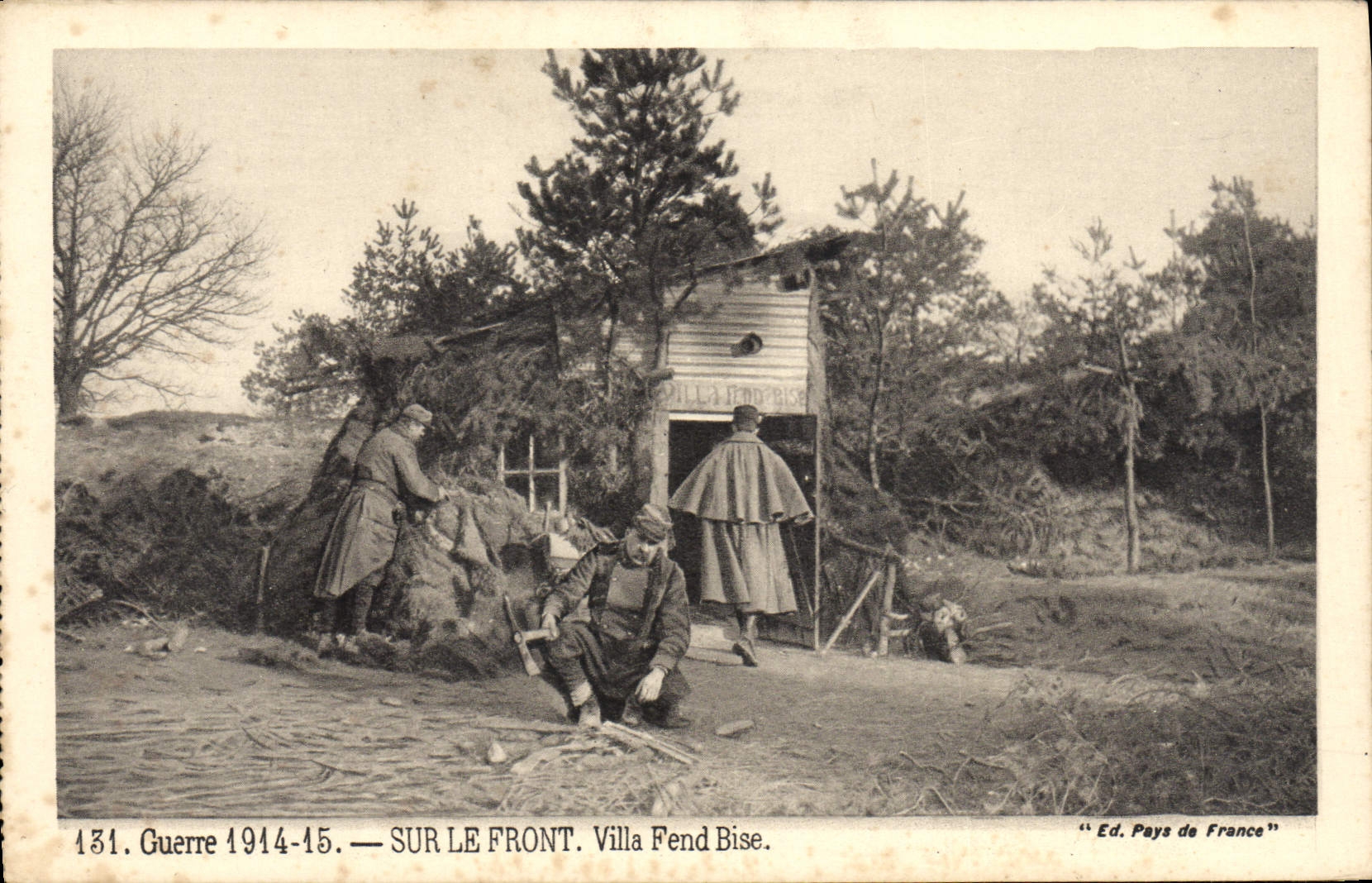 VINTAGE POSTCARD Guerre On the Face villa Splits Militaria North wind