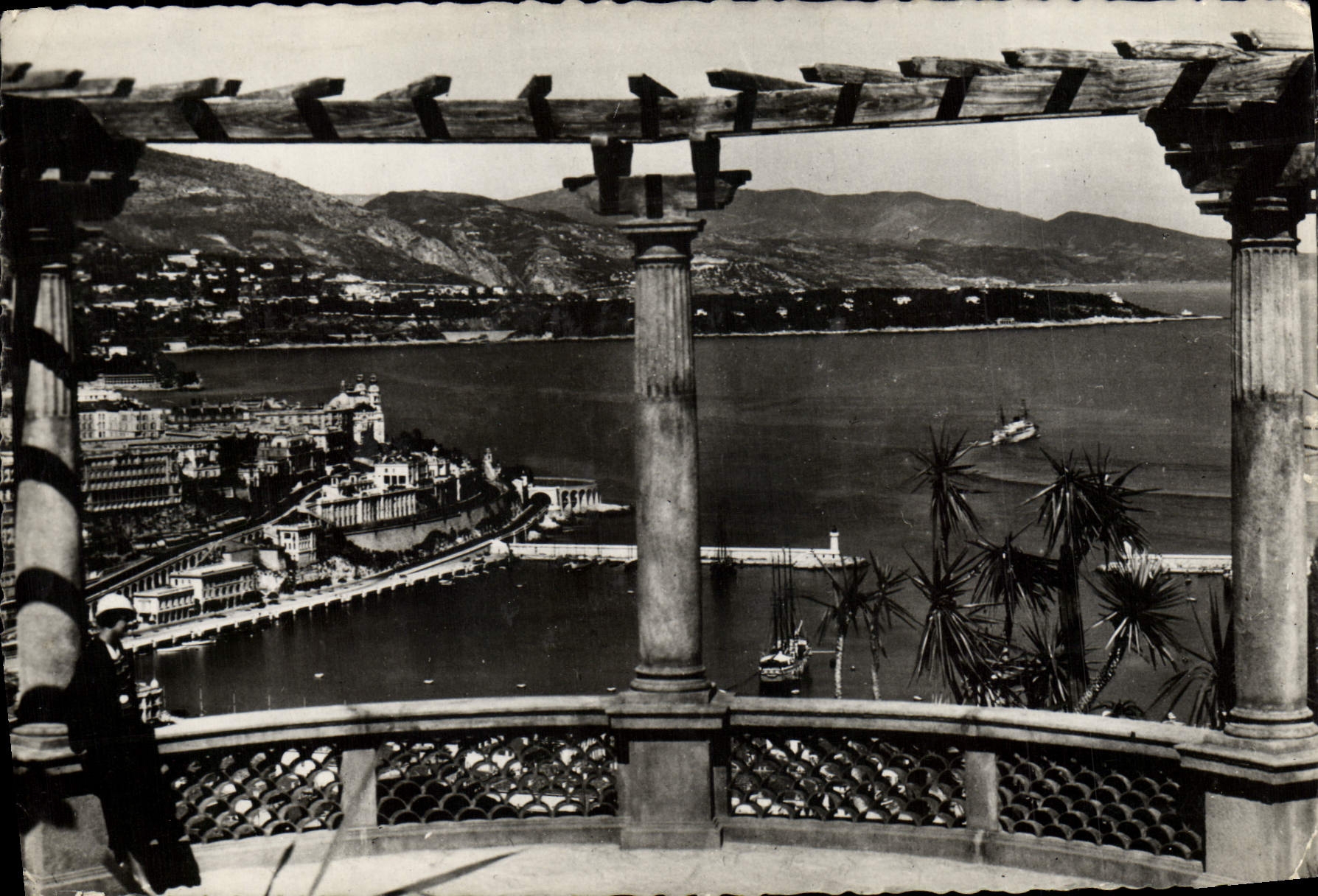 MODERN CARD Monaco View taken of the Exotic Garden on Monte Carlo the Cape Martin and Italy