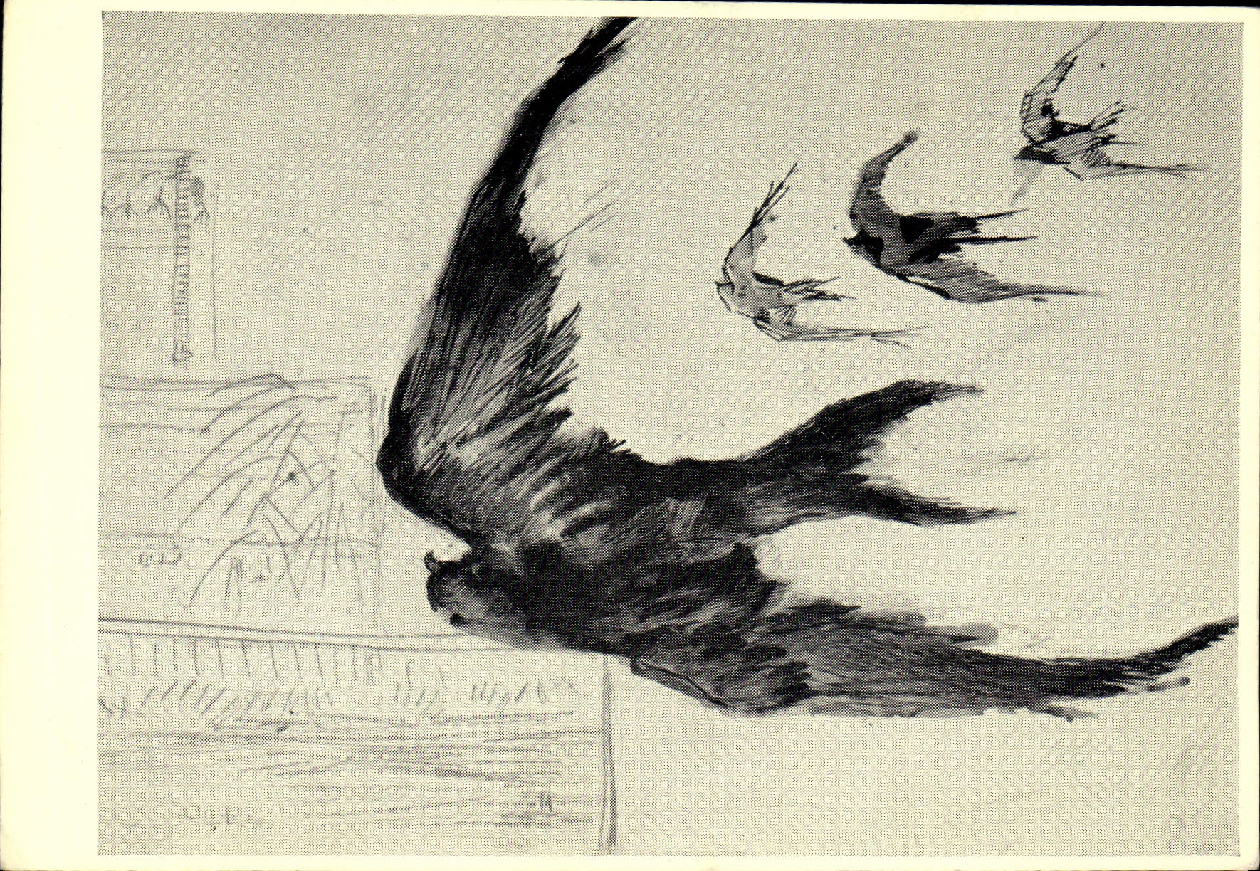 MODERN CARD Vincent van Gogh Details of the flying swallows Birds