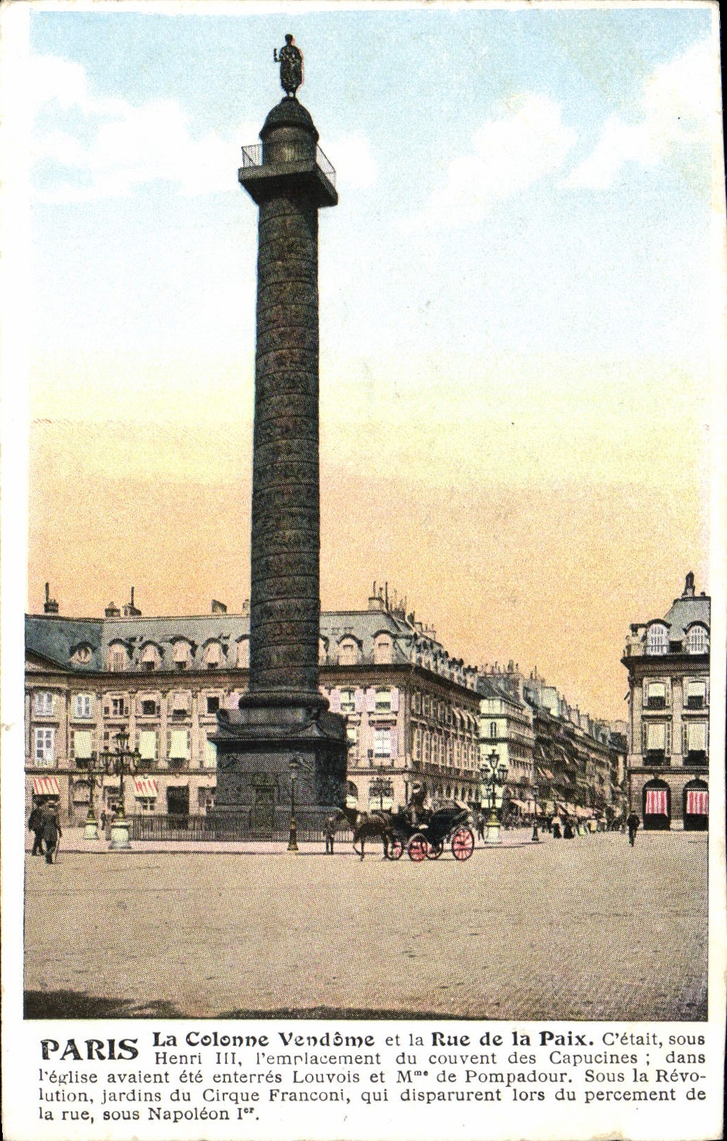 CPA Paris La Colonne Vendome et la Rue de la Paix
