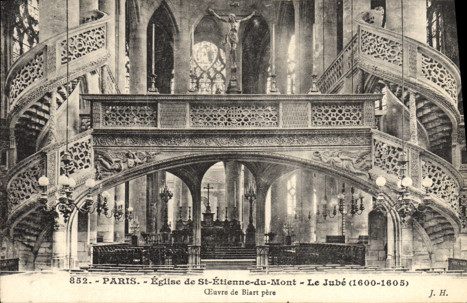VINTAGE POSTCARD Paris Church of St Etienne of the Mount Jube
