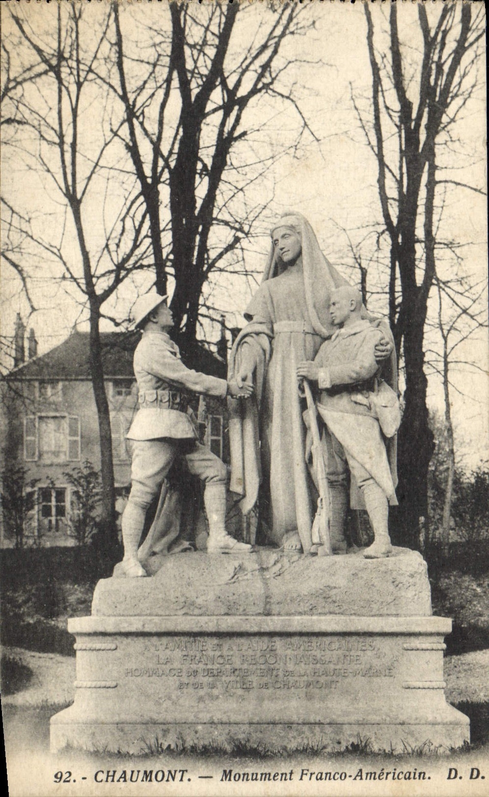 CPA Chaumont Monument Franco Americain Militaria