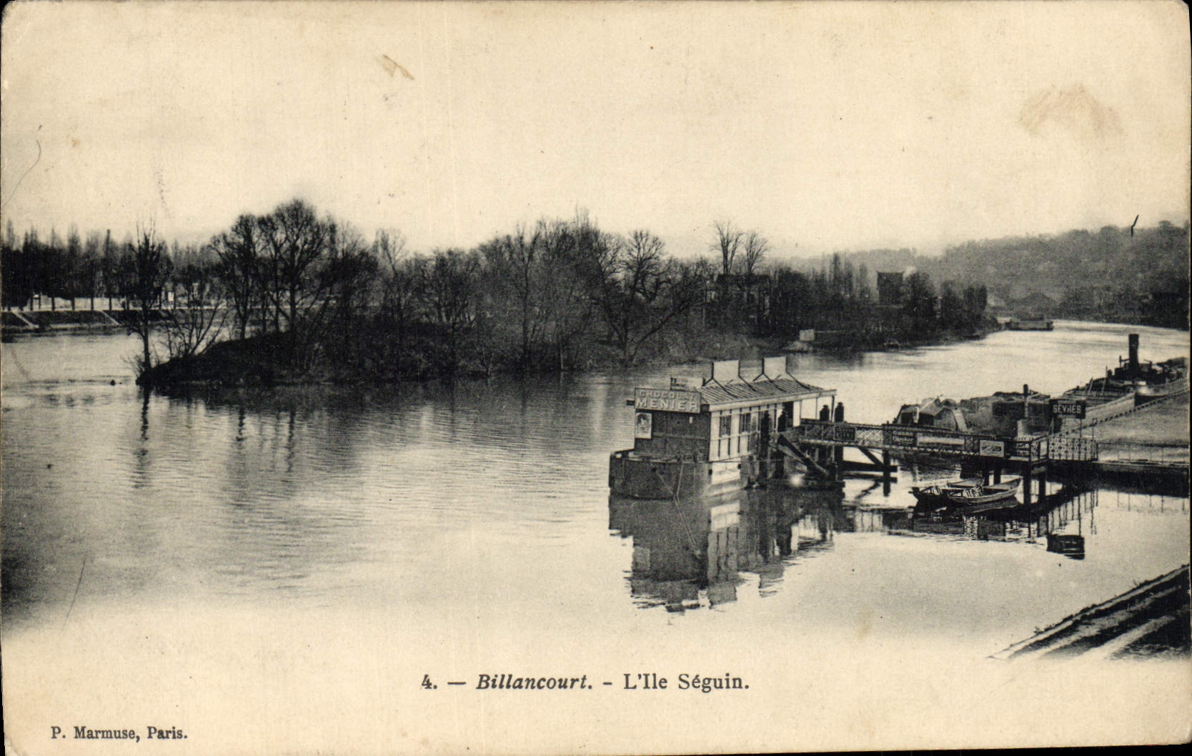 POSTAL Billancourt de la VENDIMIA la isla Seguin