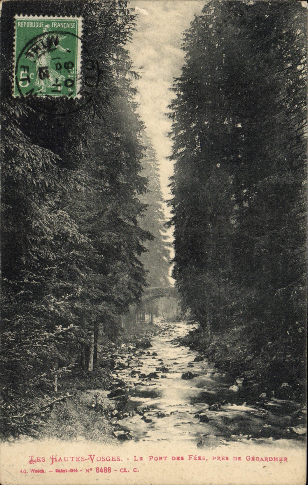 VINTAGE POSTCARD the Bridge Of the Fairies close De Gerardmer