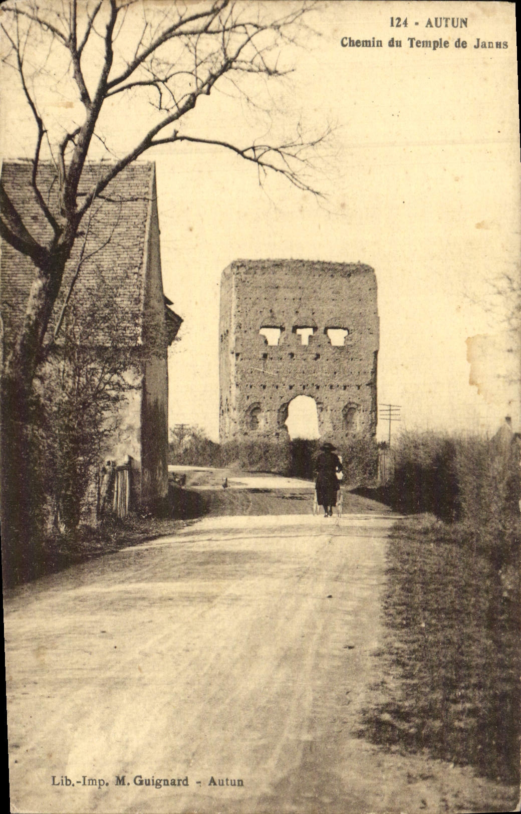 VINTAGE POSTCARD Autun Way Of the Temple De Janus