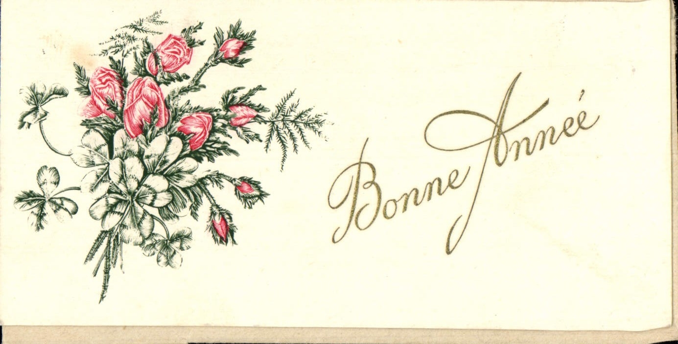 VINTAGE POSTCARD Happy New Year and wraps contiguous