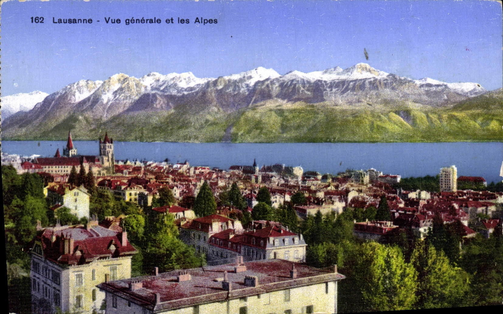 CPA Lausanne Vue Generale et les Alpes