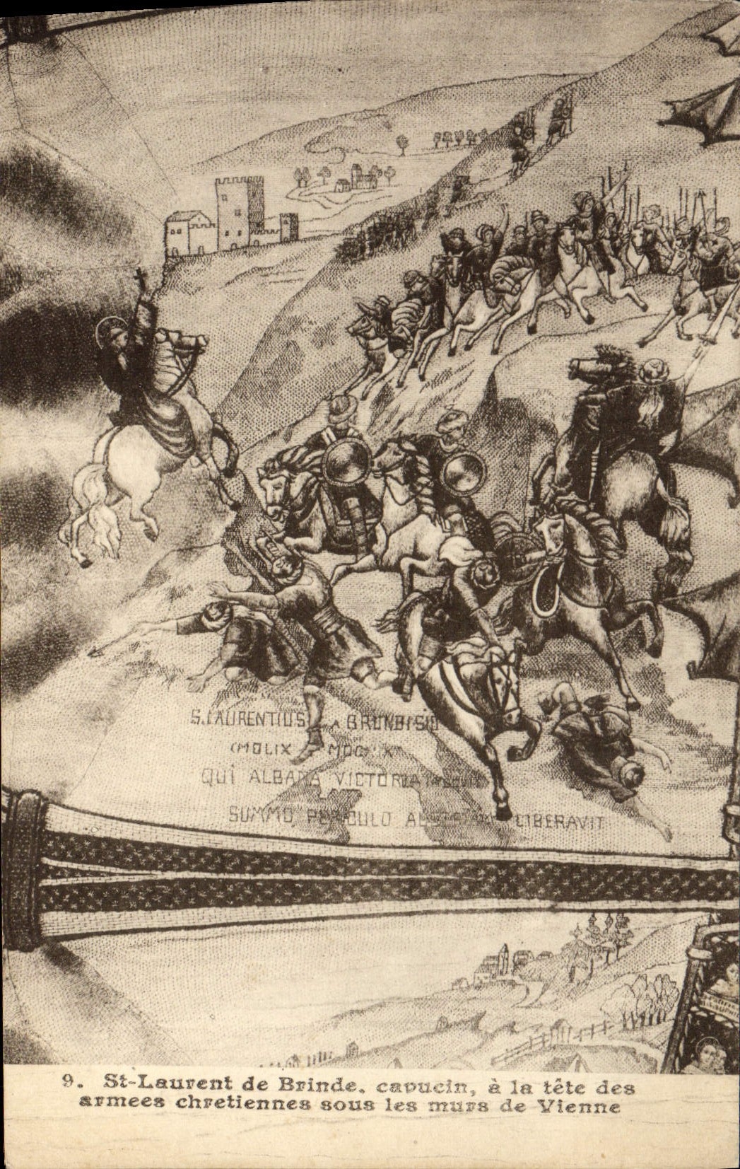CPA St Laurent de Brinde Capucin a la Tete des armees chretiennes sous les murs de Vienne
