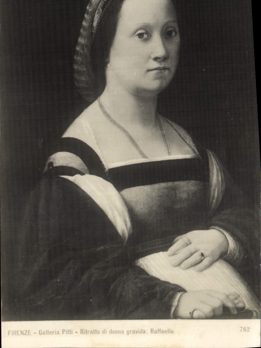 VINTAGE POSTCARD Firenze Galleria Pitti Ritratto di denns gravida Rafaello